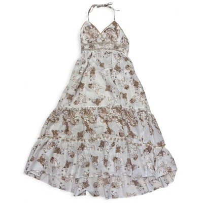 GIACOMO FIVE ANTICA SARTORIA Maxikleid Kleid weiß Gr. U Baumwolle