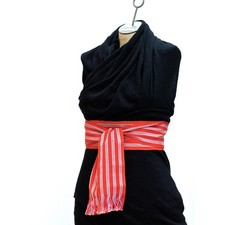 Striped Orange-Red Vintage NOS Sash, Fair Trade Caribbean Pirate Belt SA60