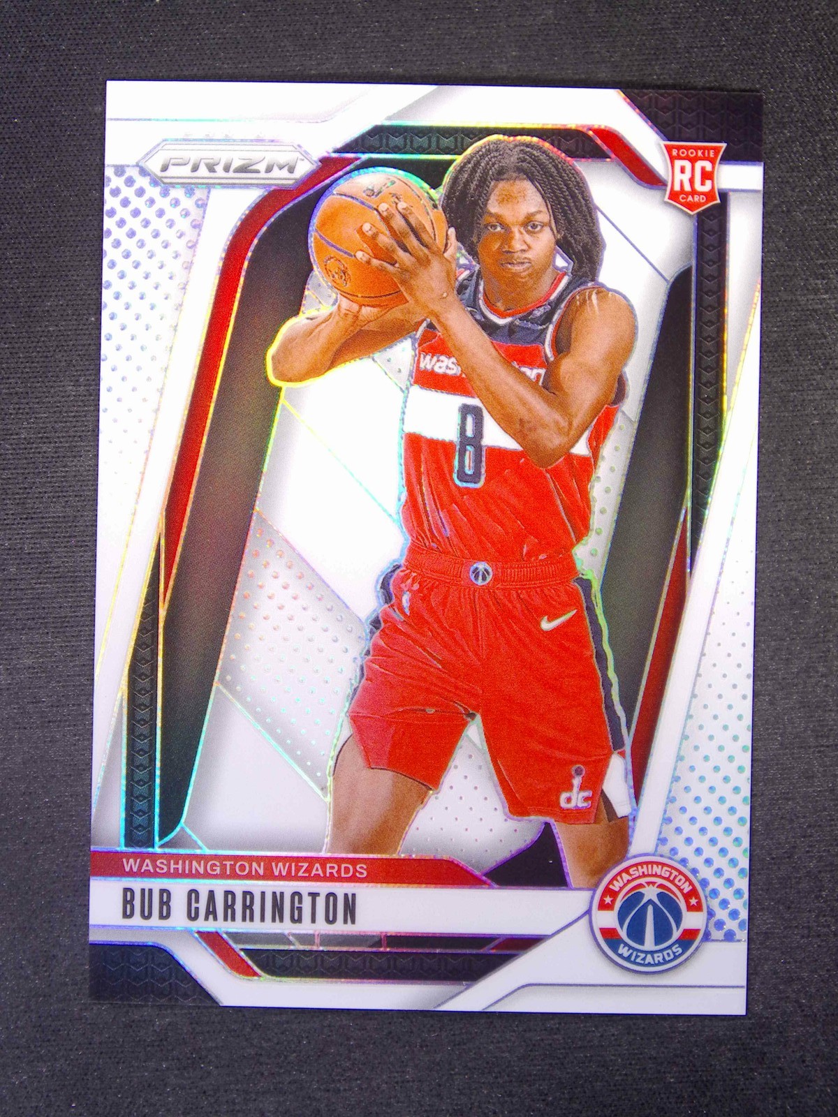 2024-25 Panini Prizm Bub Carrington #244 RC Rookie White /175