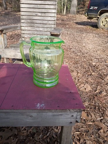 Vintage Anchor Hocking Uranium Glass Pitcher