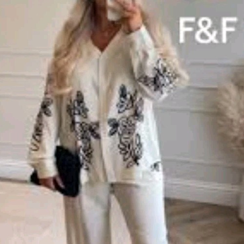 F&F Cream Embroidered Shirt New Size 14 On Trend 10%Linen, Coord Shirt Only. - Picture 13 of 15