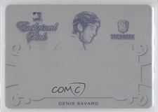 2017 Leaf ITG Stickwork Printing Plate Black 1/1 Denis Savard #ES-07 HOF 0c3