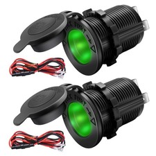 Zhsms Universal 12v24v Car Cigarette Lighter Socket Replacement With Green