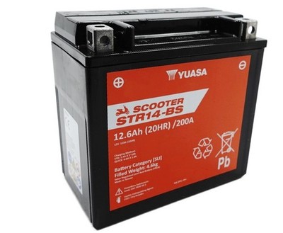 Yuasa STR14-BS AGM Scooter Batterie 12V 12AH CP - Einbaufertig (YTX14-BS FTX1...
