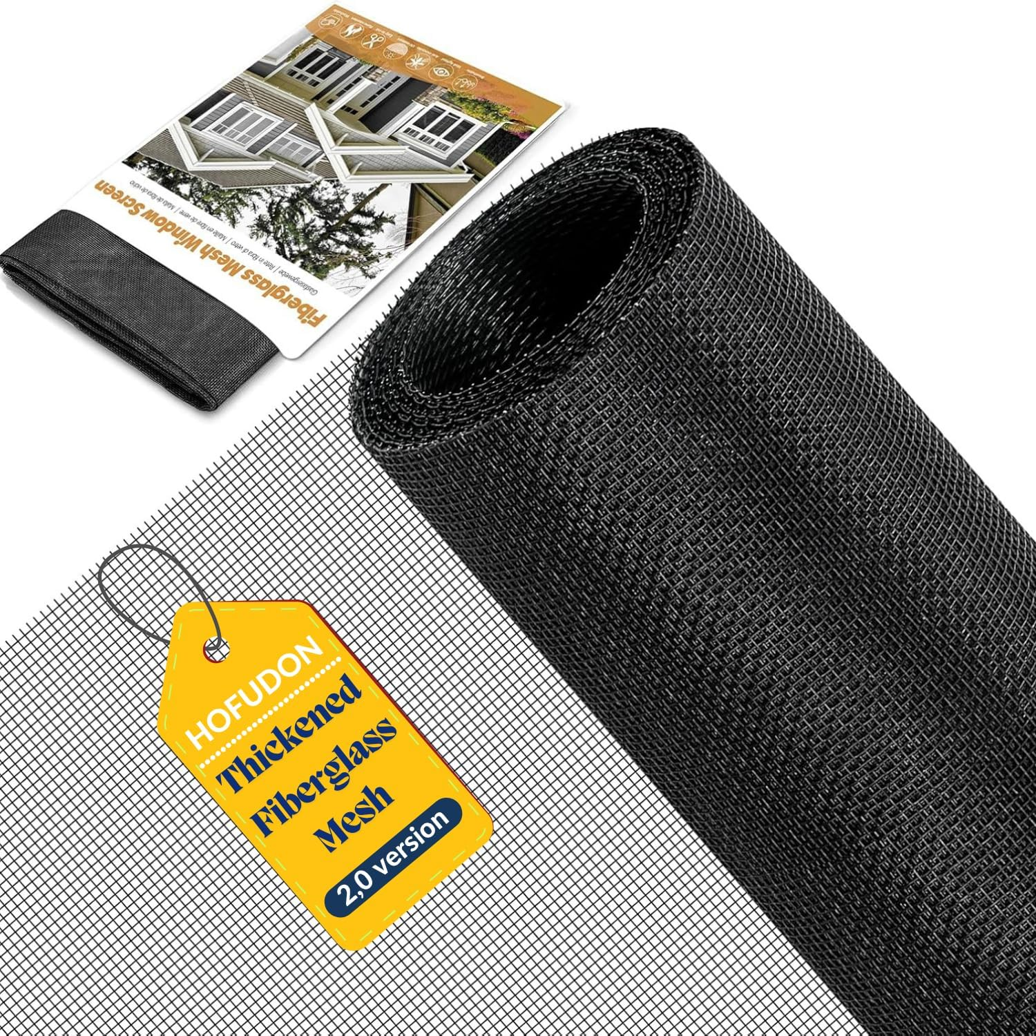 48x100 Fiberglass Window Screen Mesh for Doors and Repairs