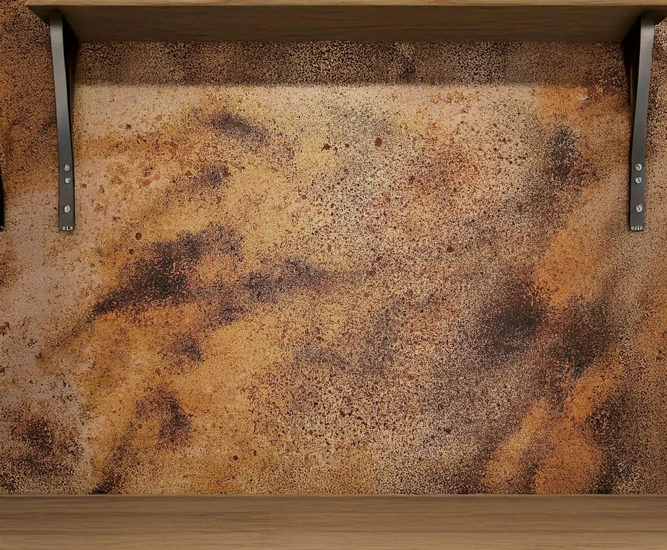 Panel de salpicadero de latón - Arte de pared de metal hecho a mano para cocina - Pátina rústica Foto 3 de 4