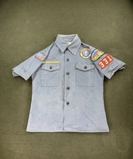 Vintage Boy Scouts Of America YouthUniform Blue Shirt Size Small