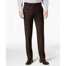 Calvin Klein Men's Slim Fit Check Dress Pants - Brown