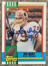 JIM LACHEY 1980 TOPPS SIGNED AUTOGRAPHED CARD #129 WASHINGTON REDSKINS SALE