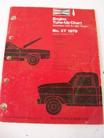 VINTAGE CHAMPION TUNEUP LOOK UP PARTS BOOK MANUAL 72-79