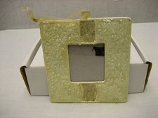 Small Ornament Decorative Dark Ivory Jeweled Picture Frame About 2 X 2 1/8