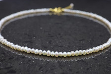 Dainty Freshwater Pearl Choker, White Pearls, Tiny Pearls, Genuine Pearls
