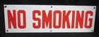Vintage Porcelain - Metal NO SMOKING Sign White with Red Lettering 20" x 6"