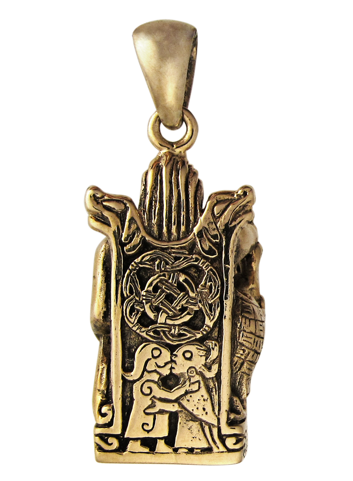 Bronze Freyr God of Harvest Pendant Dryad Design Asatru Norse Rune