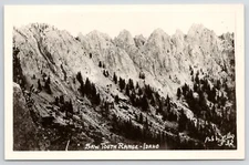 Saw Tooth Range Mountain Landscape Idaho RPPC Rocky Mountains