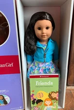 American Girl 18" Truly Me #82 Doll Tan Skin Dk Brown Curly Hair Brown Eyes New