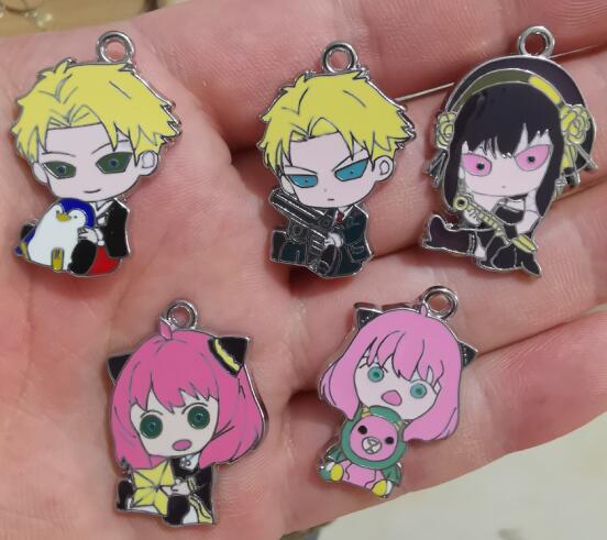 50pcs Japanese anime Enamel Metal DIY Charms Pendants key Jewelry