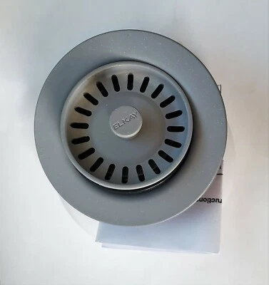 [Elkay LKQD35GS] Greystone Disposer Flange w Removable Basket Strainer & Stopper