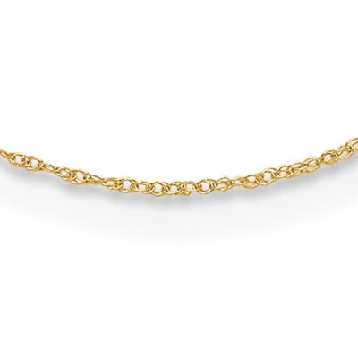 Echte 14kt Gelbgold Madi K Kinder Seil Kette; 13 Zoll