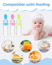 3 Pack Baby Food Feeder, 3 Oz Silicone Baby Feeder, 3 Colors Baby Food Dispen...