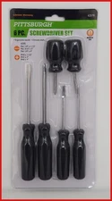 NEW Pittsburgh 6-Piece Magnetic Screwdriver Set  Phillips & Flathead FREE S&H