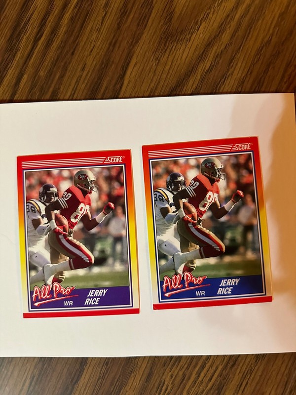 Jerry Rice 1990 Score All Pro 2 Card Color Variation Set Card 590