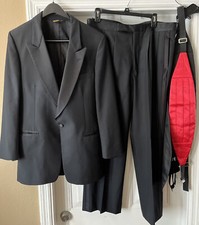 After Six Tuxedo With Pants Formal Wedding Black With Extras 40R  36/29 Pants