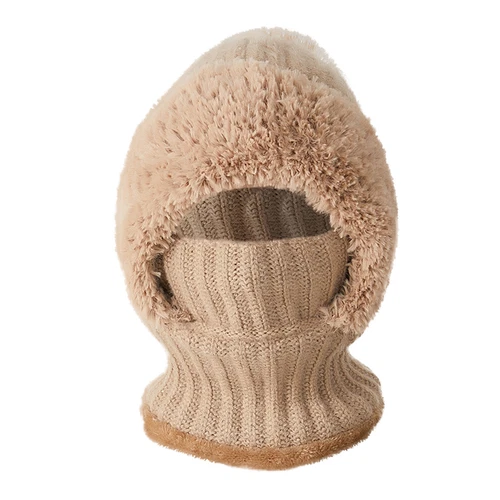 Winter Knit Hat with Fleece Lining and Ear Flaps 3-in-1 Beanie Scarf Mask Set - Picture 17 of 25