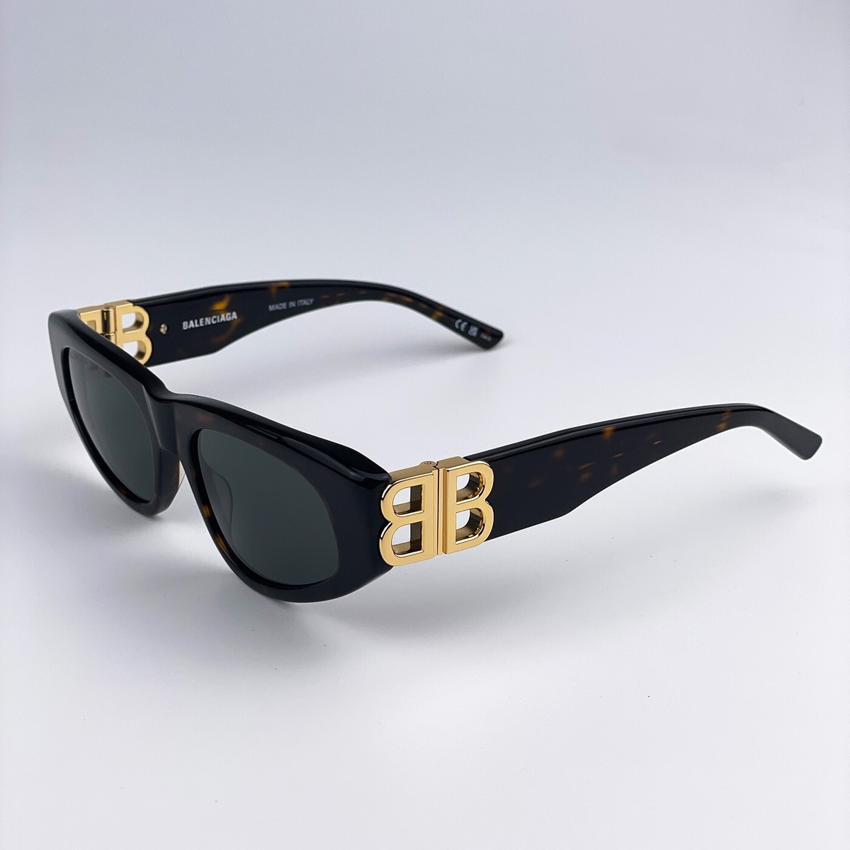 サングラス BALENCIAGA Balenciaga - BB0095S - 002 havana gold green Balenciaga BB0095S 002 Sunglasses Women's Havana/Gold/Green