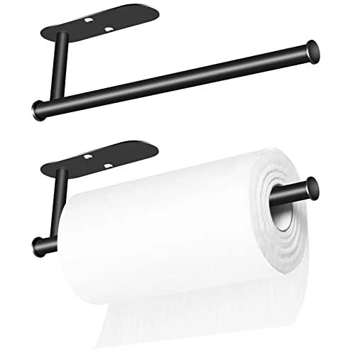 2 Pack Under Cabinet Paper Towel Holder Wall Mounted for Kitchen Bathroom RV