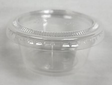 Case of 2 oz Plastic Clear Disposable Portion Cups with Lids  2500 Sets 