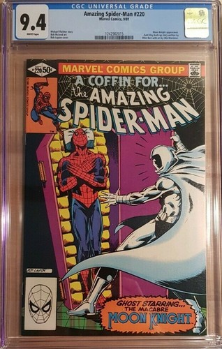 1981 Amazing Spider-Man #220 CGC 9.4 1st Moon Knight Cover RARE