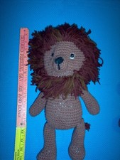 New Hand crochet lion, 16" tall. Full main