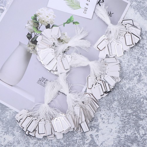 500 PIEZAS Etiquetas Llaves con Etiquetas Cadena Cartón Duro Ropa Precio Etiquetas Etiquetas - Imagen 4 de 13