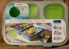 Smart Planet Collapsible Eco Meal Kit, Large , Green, Food Storage 48 fl oz New