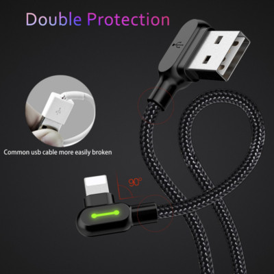 Mcdodo Right Angle Game Cable Sync Charging Data USB LED Cord iPhone/ Type C