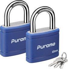 2 Pack Keyed Padlock with 3 Keys Alike 1.1 Inch Locker Lock 40mm Heavy-Duty Loc