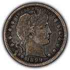 1899 25c Silver Barber Quarter - VF+ - SKU-Y6665