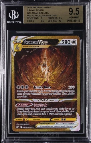 2023 POKEMON SWSH CROWN ZENITH GALARIAN GALLERY #GG70 ARCEUS VSTAR GGS BGS 9.5