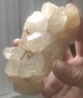1Fluorescent Dogtooth Honey Calcite on Purple "Galaxy " Fluorite, Pakistan — photo 4