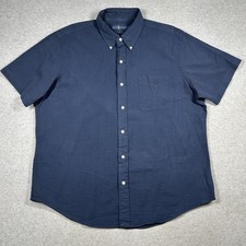 Polo Ralph Lauren seersucker button down shirt men's XL blue short sleeve solid