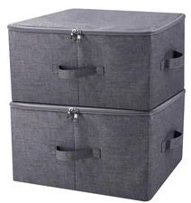 iwill CREATE PRO Pack of 2, Fabric Folding Washable Clothes Storage Boxes wit...
