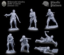 PLASTIC PLATOON German soldiers Infantry 1943 Kursk WW2 1:32 New set 7 figures