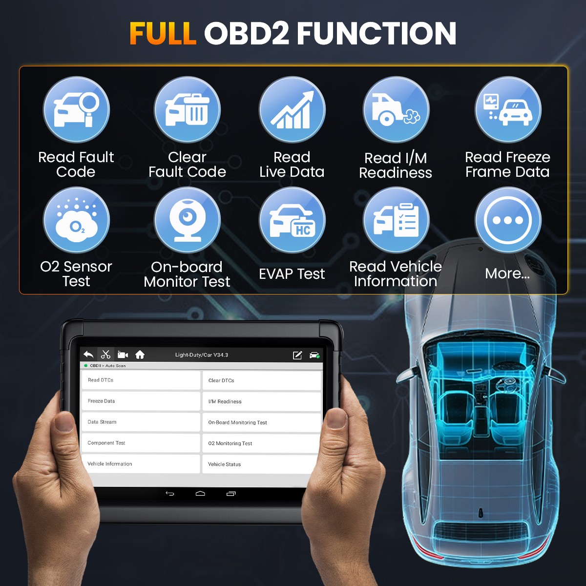 ANCEL X6 Automotive Bi-directional OBD2 Scanner Diagnostic Scan