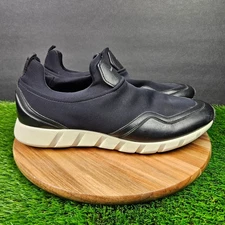 Salvatore Ferragamo Columbia Slip On Sneakers Mens Size 12 M Black White Comfort