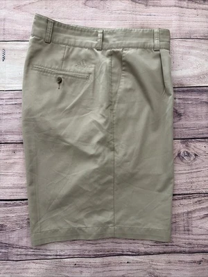 Adidas Shorts Mens 34 Khaki Climalite Pleated Performance Golf Stretch - Image 1 of 4