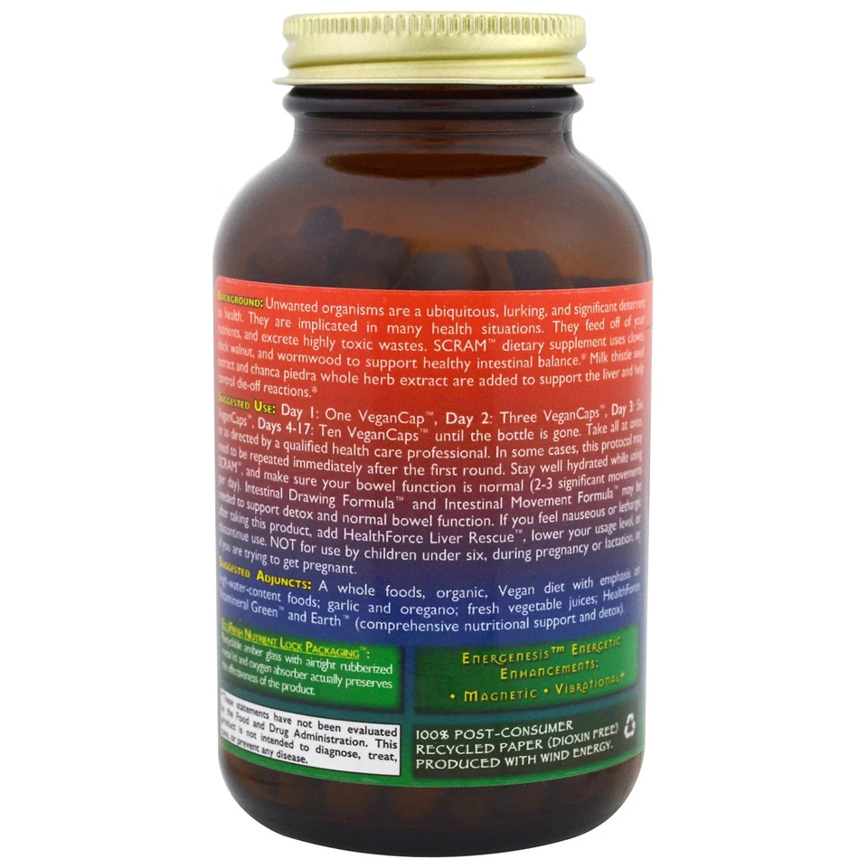 HealthForce Superfoods Scram 150 VeganCaps sem glúten, vegano - Imagem 3 de 3