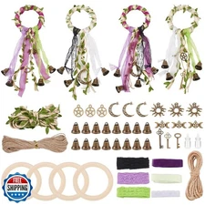 FREEBLOSS 4 Set Witch Bells DIY Kit for Door Knob Witch Bell Witc