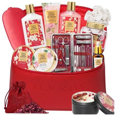 Luxury Bath & Body Set - Rose & Cherry Blossom Fragrance