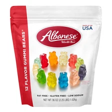 Albanese Gummy Bears 12 Flavor Fruity Pack 2.25 Pounds Gluten Free Snack